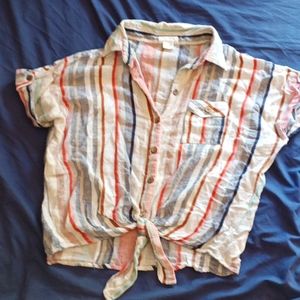 Love Notes stripes soft casual short sleeved. L but runs M